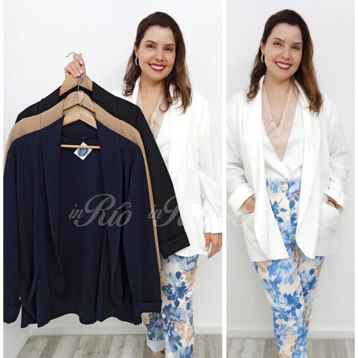 Blazer plus size leve
