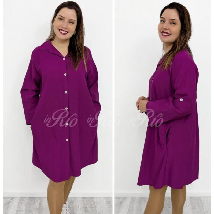 Vestido/ camiseiro/ casaco em tecido estruturado