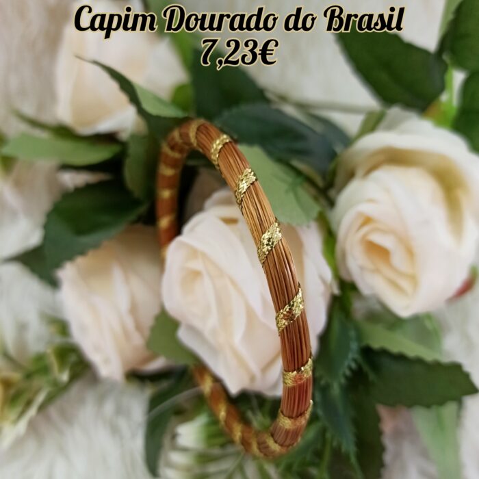 Pulseira Escrava em Capim Dourado do Brasil - Ouro vegetal