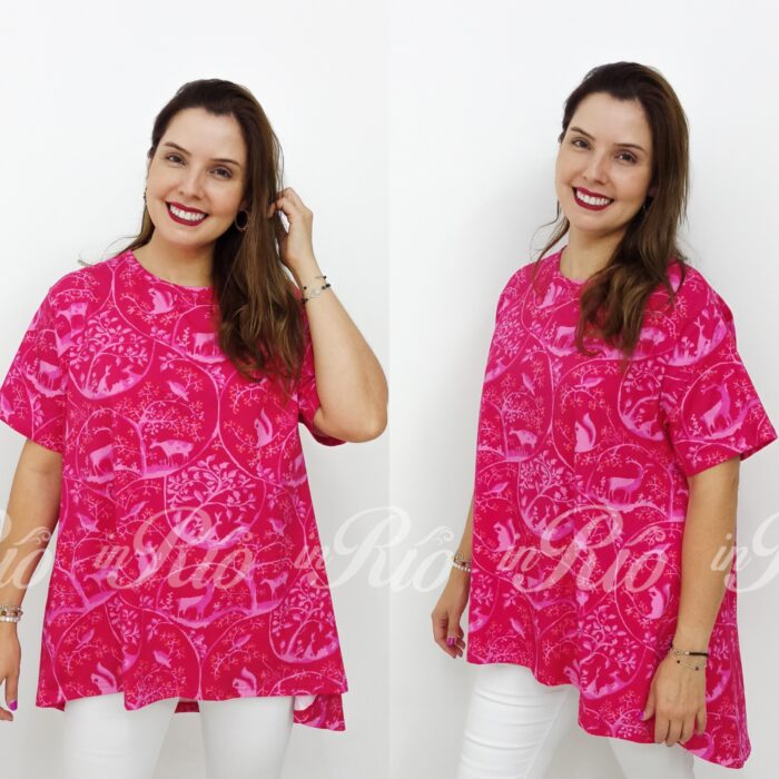 Túnica plus size com padrão wild