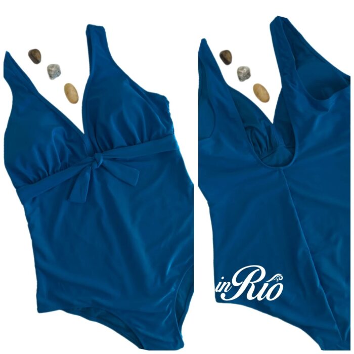 Fato de Banho Plus Size Modelador Azul