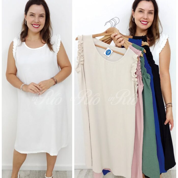 Vestido fluído plus size com folhinhos