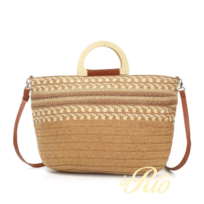 Mala de mão em palhinha, com alça extra a tiracolo