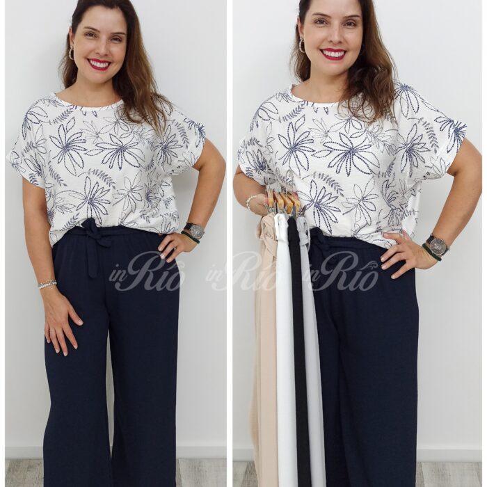 Calça pantalona fluída