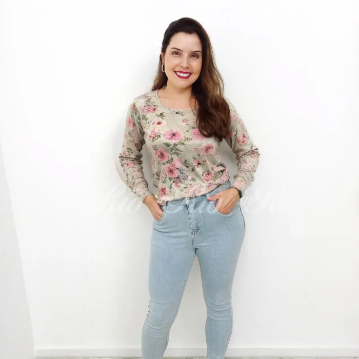 Calça de ganga clara redutora com efeito adelgaçante de até -5kgs
