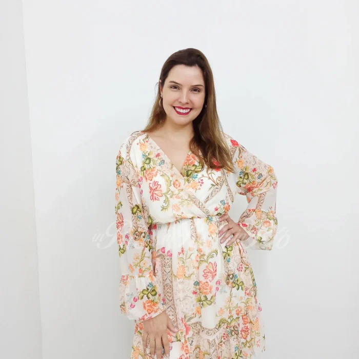 Vestido Boho com estampa floral