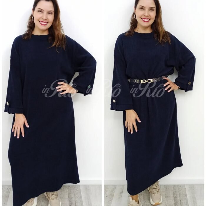 Vestido plus size em bombazine