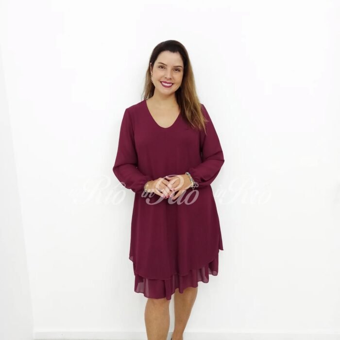Vestido plus size com folhinhos
