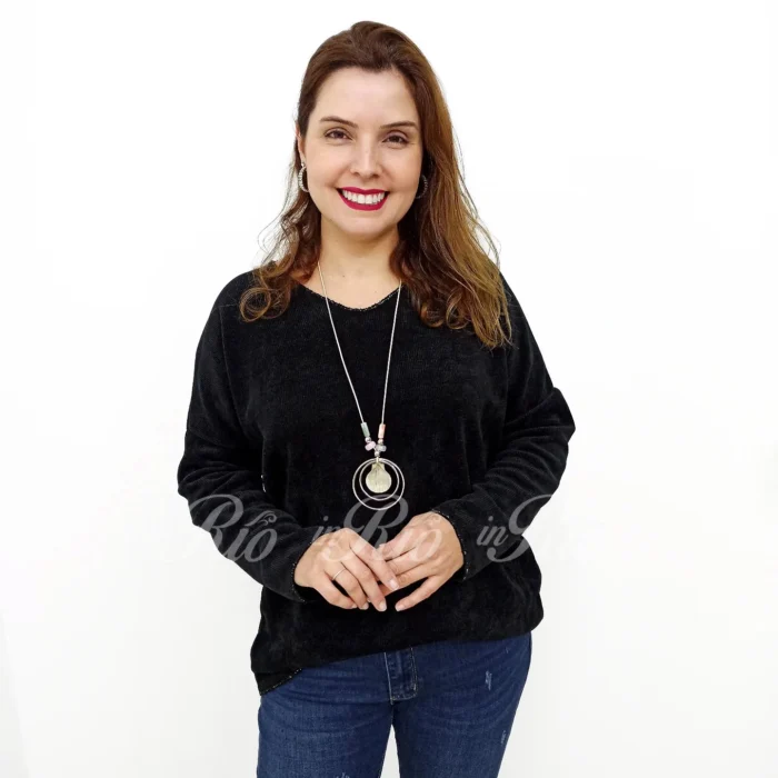 Camisola oversized em chenille