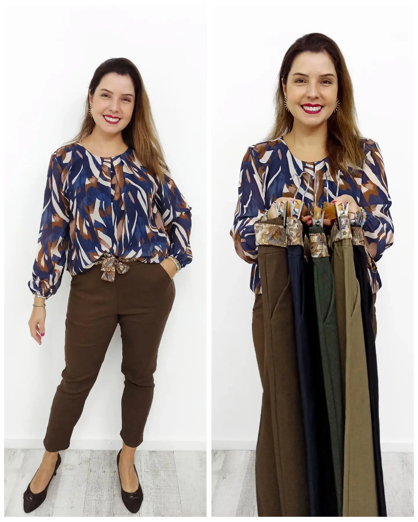 Calça mágica plus size em tecido meia estação