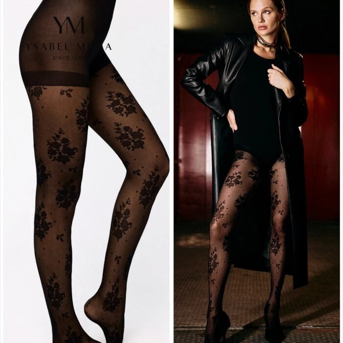 Collant com estampado floral da Ysabel Mora 20DEN