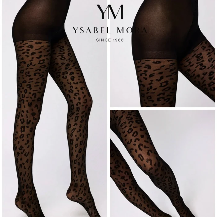 Collant com estampado de leopardo da Ysabel Mora 20DEN