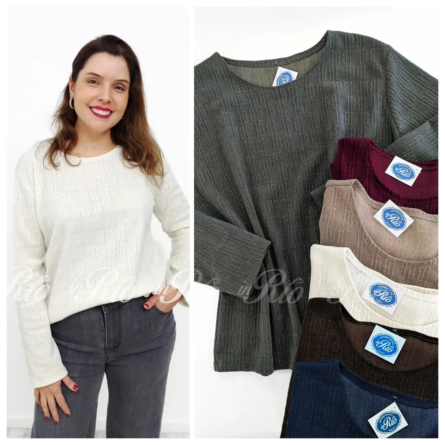 Camisola com padrão jacquard