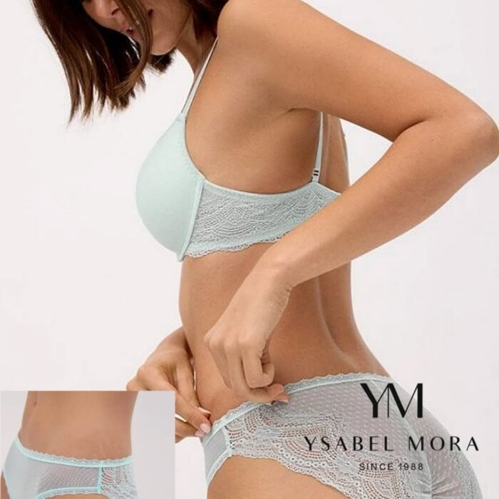 Cueca rendada menta, com cinta mais alta da Ysabel Mora