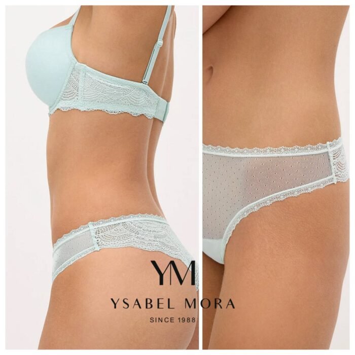 Cueca tanga em renda menta da Ysabel Mora